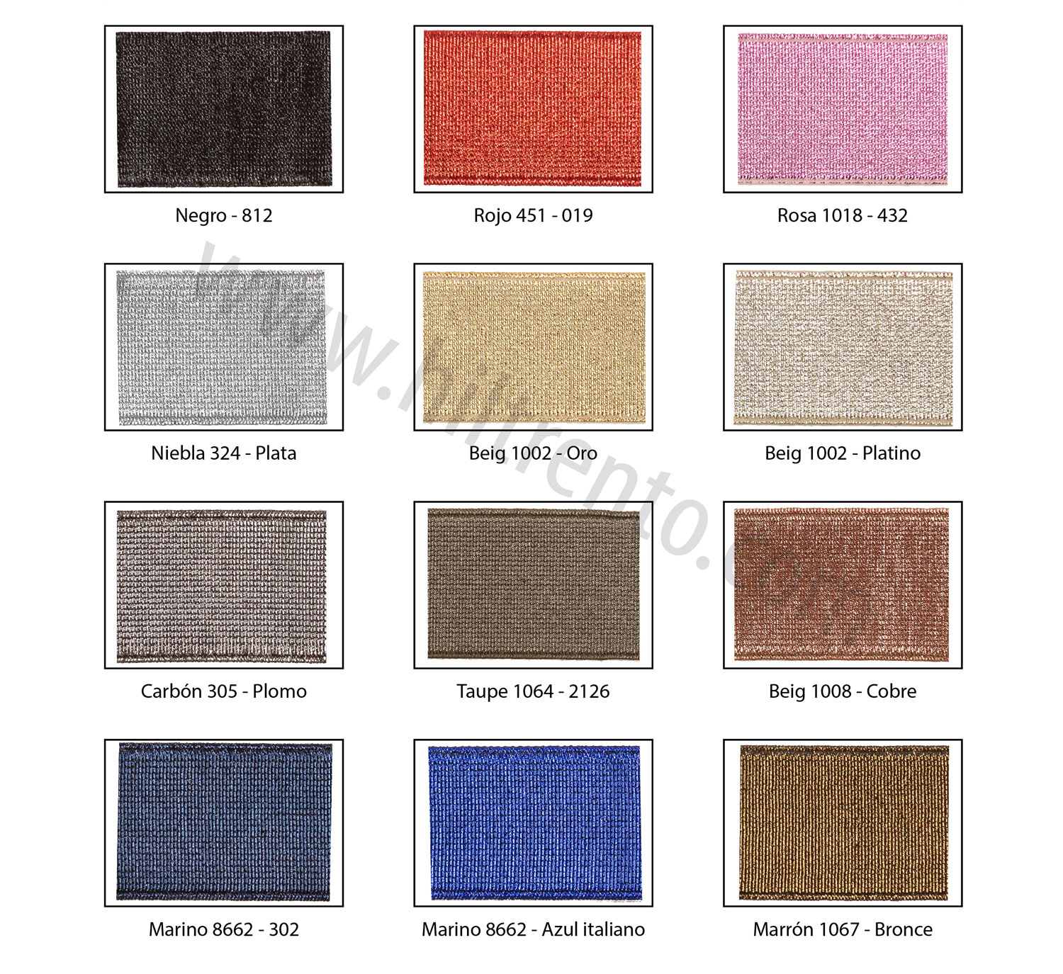 Rollos cinta elasticos metalizados colores