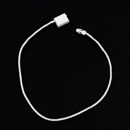 Marchamo reciclado plano blanco, hilo etiquetar poliéster 21 cm - 1000 uds