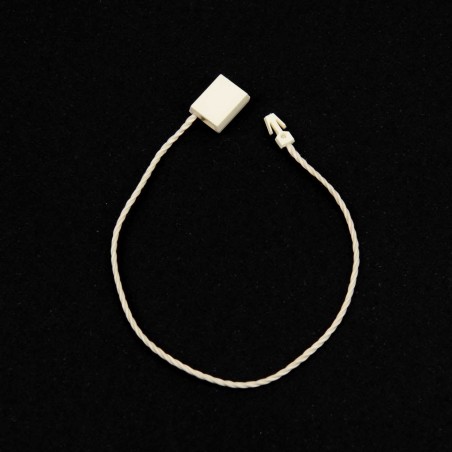Marchamo reciclado plano crema, hilo etiquetar poliéster 14 cm - 1000 uds