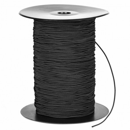 Cordón elástico 1,5 mm  Nº 1 negro - Carrete 300 mts