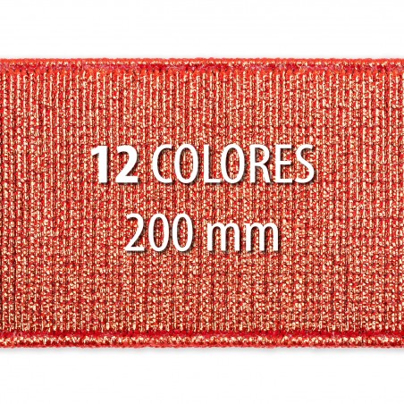 Elástico metalizado 200mm - Rollo 25 metros