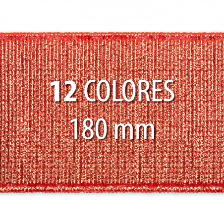 Elástico metalizado 180mm - Rollo 25 metros