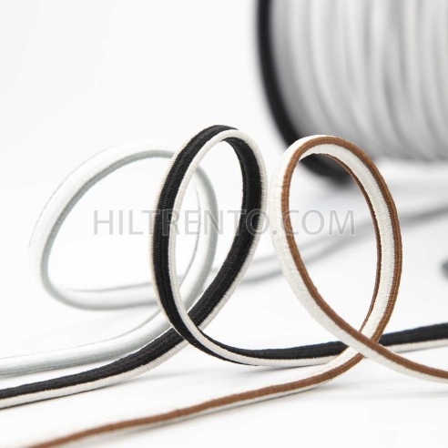 Cordón elástico dos colores TR6, 6 mm - Rollo...