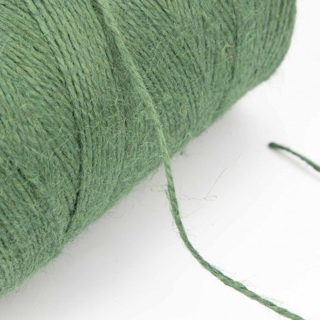 Hilo de yute verde fino Nº3, 2 cabos, biodegradable - Bobina 800g