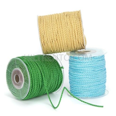 Cordón de raso brillante 2 mm, rayón-poliéster,...