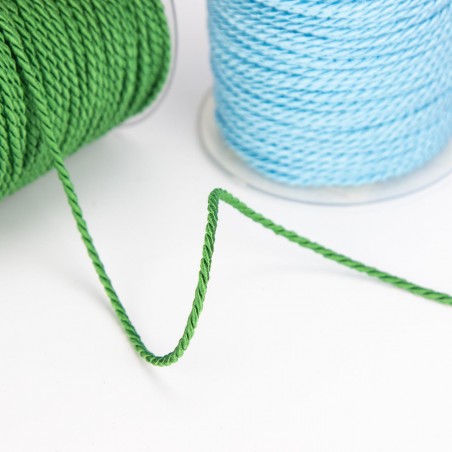 Cordón de raso brillante 2 mm, rayón-poliéster, Grober 704 - Rollo 50 metros