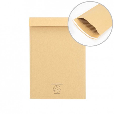 Sobres de envío rígidos 220x330 mm, 100% cartón ondulado reciclado, acolchados - Caja 75 uds