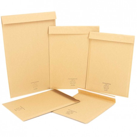Sobres de envío rígidos 270x360 mm, 100% cartón ondulado reciclado, acolchados - Caja 75 uds