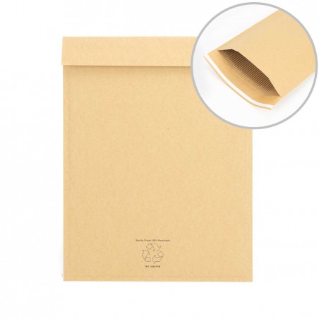 Sobres de envío rígidos 270x360 mm, 100% cartón ondulado reciclado, acolchados - Caja 75 uds