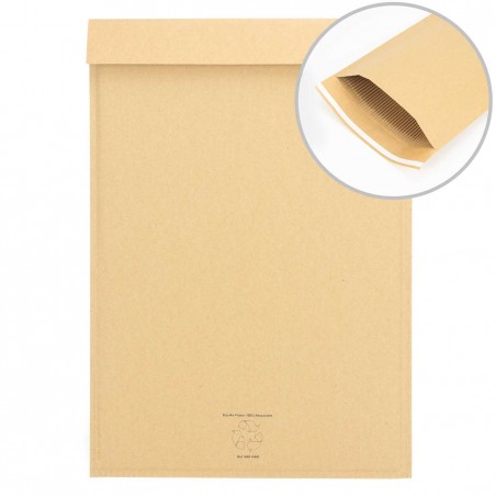 Sobres de envío rígidos A3, 300x440 mm, 100% cartón ondulado reciclado, acolchados - Caja 75 uds