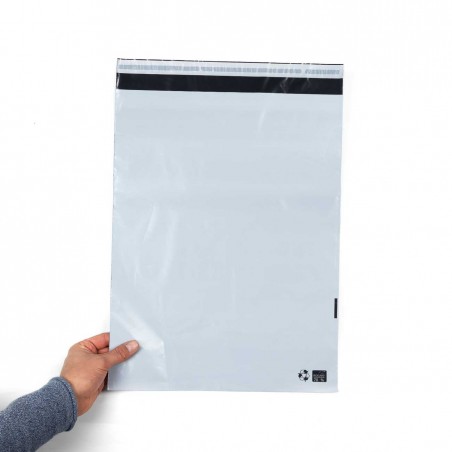 Sobres courier envíos 350x450+40 mm, bolsa de plástico reciclado