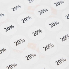 400 Etiquetas adhesivas circulares 20% descuento, gomets...