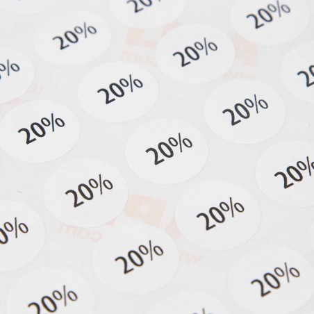 400 Etiquetas adhesivas circulares 20% descuento, gomets de rebajas Ø19mm
