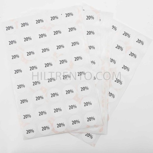 400 Etiquetas adhesivas circulares 20%...