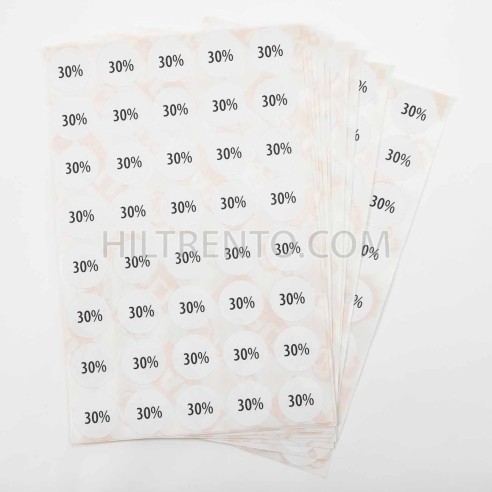 400 Etiquetas adhesivas circulares 30%...