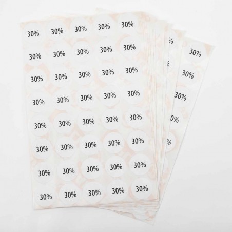 400 Etiquetas adhesivas circulares 30% descuento, gomets de rebajas Ø19mm