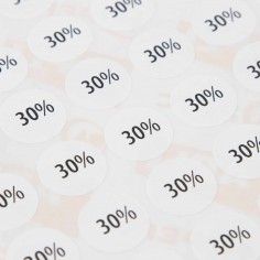 400 Etiquetas adhesivas circulares 30% descuento, gomets...