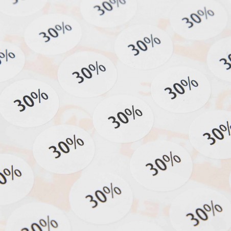 400 Etiquetas adhesivas circulares 30% descuento, gomets de rebajas Ø19mm