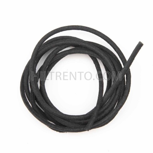 Cordón 3 mm redondo de cuero serraje negro -...