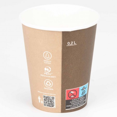 Vasos de cartón para café y bebidas calientes 200ml - Caja 1000 uds