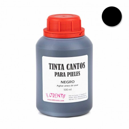 Tinte Negro para pintar bordes de cuero y piel, tinta cantos - 500 ml