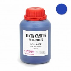 Tinte azul base para pintar bordes de cuero y piel, tinta cantos - 500 ml
