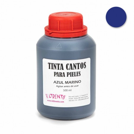 Tinte azul marino para pintar bordes de cuero y piel, tinta cantos - 500 ml
