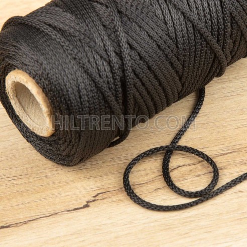 Trencilla negra de poliéster 1.8 mm, artesanía,...