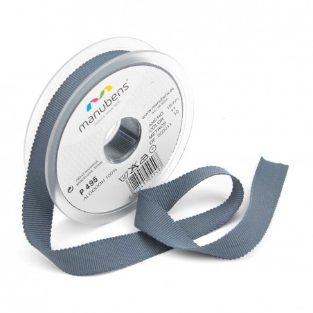 Cinta Petersham ecológica 100% algodón biodegradable 10 mm Manubens ref. 495 - 10 metros