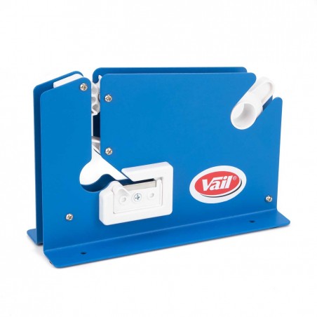 Máquina precintadora cierra bolsas Vail metálica con cuchilla y cortador de sobrante