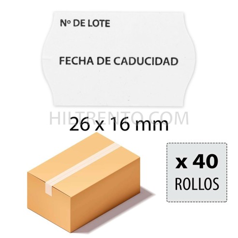 Etiquetas 26x16 lote, fecha caducidad, blancas...