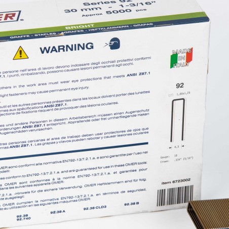 Grapas omer 92/30 30 1/3-16" (92.38) - Caja 5000 unidades