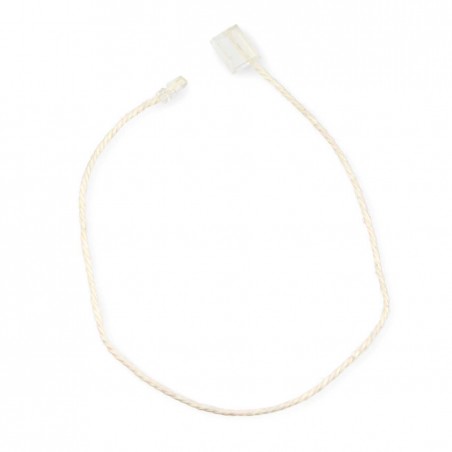Marchamo biodegradable plano crema transparente, hilo etiquetar algodón 18 cm - 1000 uds