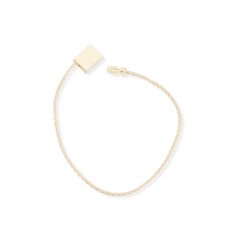 Marchamo reciclado plano crema, hilo etiquetar poliéster...