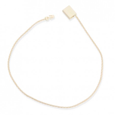 Marchamo reciclado plano crema, hilo etiquetar poliéster 21 cm - 1000 uds