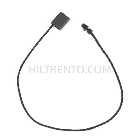 Marchamo reciclado plano negro, hilo etiquetar...