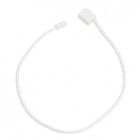 Marchamo reciclado plano blanco, hilo etiquetar poliéster 21 cm - 1000 uds