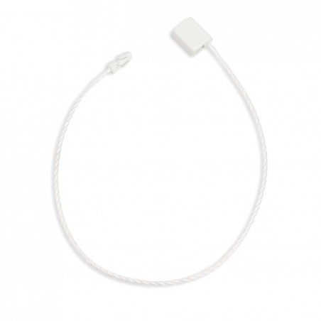 Marchamo reciclado plano blanco, hilo etiquetar poliéster 18 cm - 1000 uds