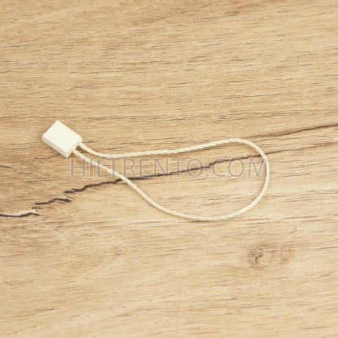 Marchamo reciclado plano crema, hilo etiquetar...