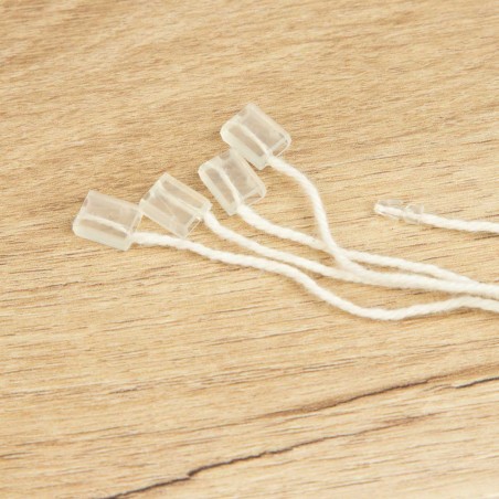 Marchamo biodegradable plano crema transparente, hilo etiquetar algodón 18 cm - 1000 uds