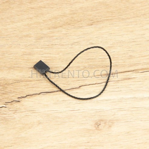 Marchamo reciclado plano negro, hilo etiquetar...