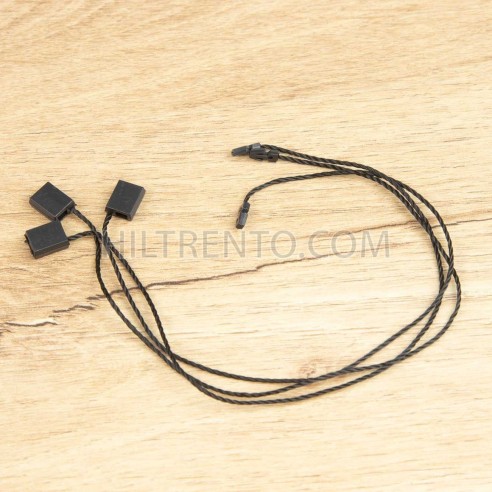 Marchamo reciclado plano negro, hilo etiquetar...