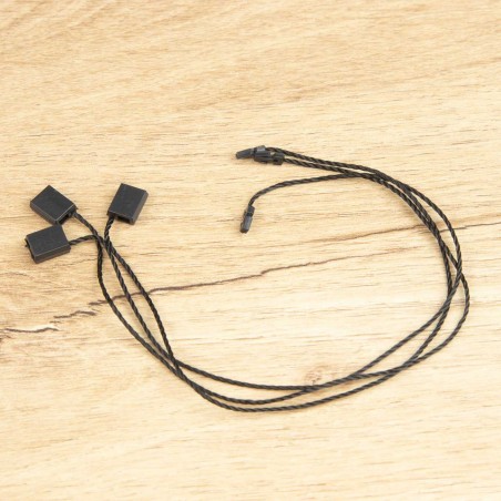 Marchamo reciclado plano negro, hilo etiquetar poliéster 21 cm - 1000 uds