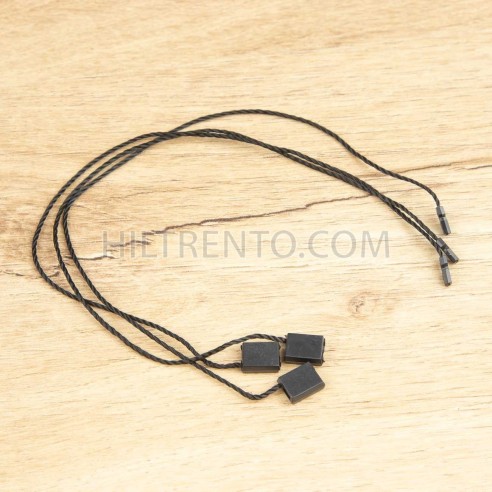 Marchamo reciclado plano negro, hilo etiquetar...