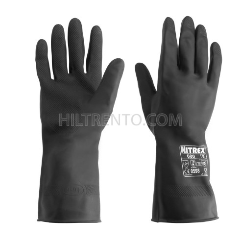 Guantes negros látex flocado Nitrex 680
