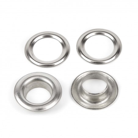 Ollao 18 mm hierro níquel VL-80 + Arandela, ojales para toldos, lonas, fundas, bolsos - Pack 1000 uds + arandela