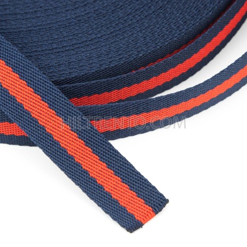 Cinta poliéster trenzada rayas 25 mm...