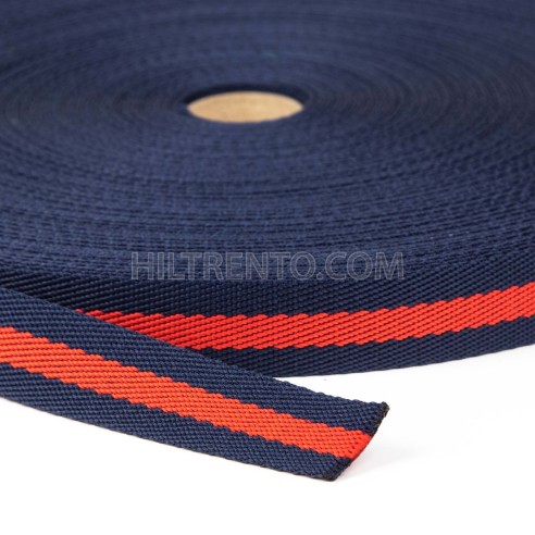 Cinta poliéster trenzada rayas 25 mm...