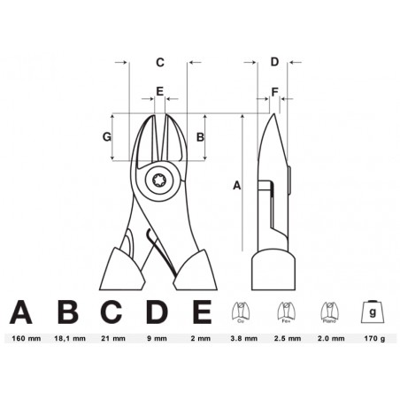Alicates cortafríos de corte diagonal Bahco ref. 2101D-160