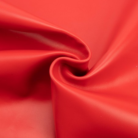 Piel Napa vacuno, color rojo bermellon, grosor 1,2 - 1,4 mm